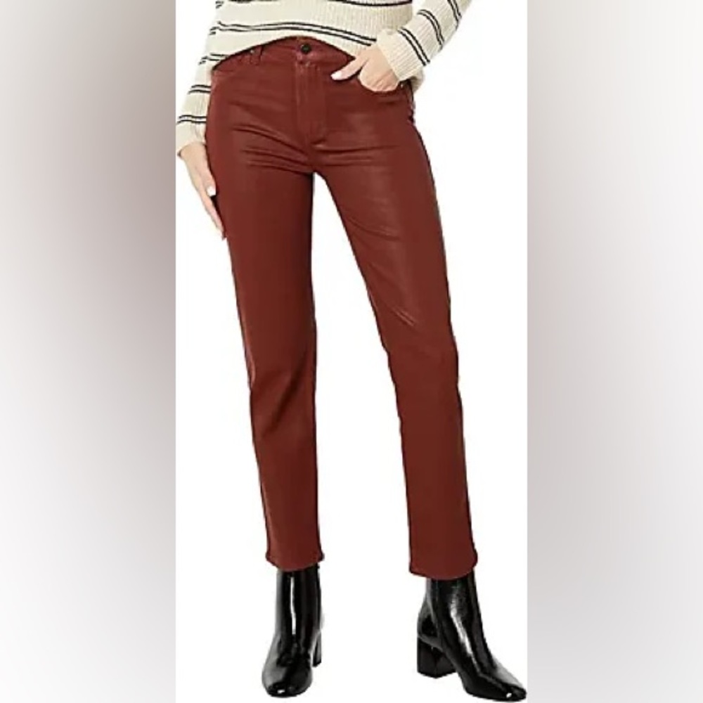 Paige red leather pants